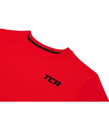 TCA Men's & Boys Long Sleeve Compression Shirt - Red Age 6-8 Years | Best Quality Fitness Apparel - Buy Online on GoSupps.com