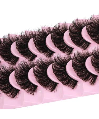 Wiwoseo 3D Faux Mink Eyelashes - 10 Pairs Natural Wispy & Fluffy 17MM Dramatic Effect - Buy Online on GoSupps.com