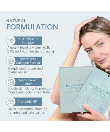 Karuna Multi-Vitamin Face Masks - Hypoallergenic Hydration for Sensitive Skin 4 Pack (16 ml) | Lightweight & Cream-Coated Skincare Must-Have - Buy Online on GoSupps.com
