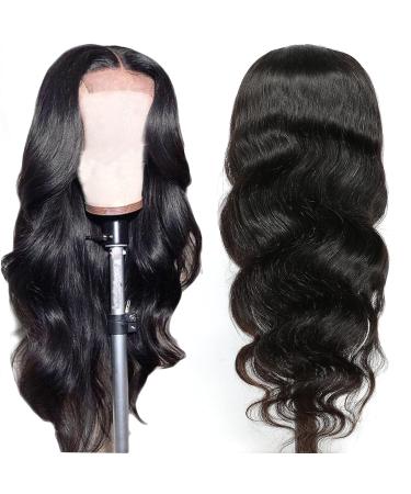 SHUQISH 22 Inch Body Wave Lace Front Human Hair Wig for Black Women - 150% Density Brazilian Virgin Hair - Glueless 4x4 Lace Closure with Pre Plucked Baby Hair - Natural Color - Buy Online on GoSupps.com