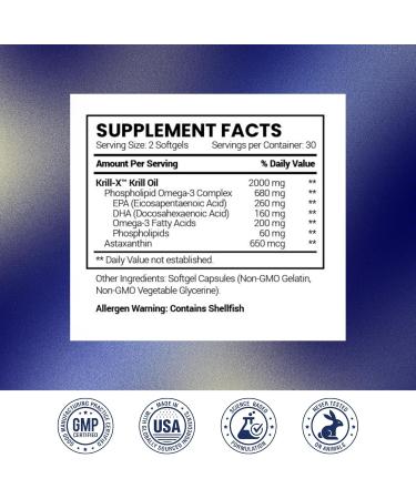 Research Verified Antarctic Krill Oil - Improve Heart Function Boost Cognition - 2000mg - 60 Softgels - Made in The USA 1 - Buy Online on GoSupps.com