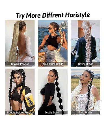 FENTISAR 34 Inch Blonde DIY Braided Ponytail Extension | Straight Wrap Around Synthetic Hair Piece for Women - Buy Online on GoSupps.com