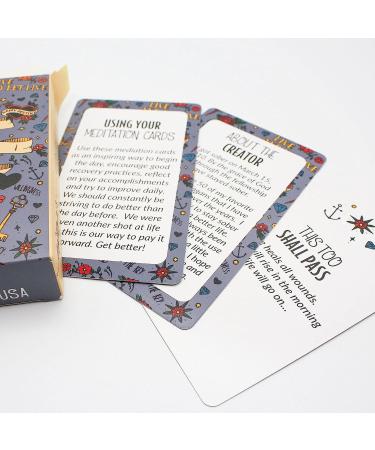 Sober Meditation Cards (Grey) - 50 Stress Relief Mindfulness Slogans - Compact Sobriety Gifts for Men & Women - Buy Online on GoSupps.com