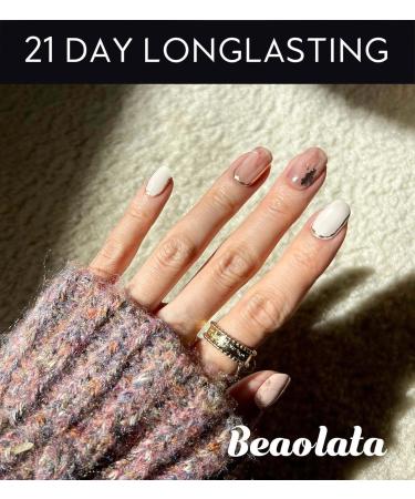 Buy Semi Cured Gel Nail Strips - Long Lasting Nail Polish Stickers with UV Light | 20 Salon Quality Wraps - Bunch of Dry Rose - Buy Online on GoSupps.com