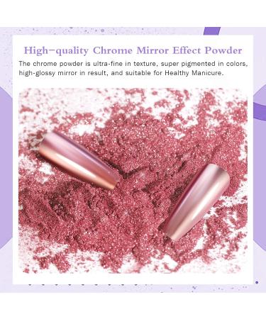 Bishengyf 6 Chrome Nail Powder | Upgrade Chromium Glitter & Neon Glassy Pearl Effect | Easy-to-Use E-Rose Gold Pigments for Nail Art & Design - International Shipping Available - Buy Online on GoSupps.com