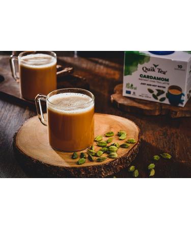 QuikTea Unsweetened Cardamom Chai Tea Latte - 10 Count Box - All Natural Authentic Chai - 5.64 oz (Pack of 1) - Buy Online on GoSupps.com