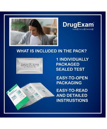 DrugExam THC Advantage Home Urine Test Kit - Made in USA, Highly Sensitive THC 5 Level Drug Test - 15ng/mL, 20ng/mL, 50ng/mL, 200ng/mL, 300ng/mL - Buy Online on GoSupps.com