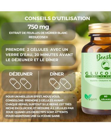 MORUS ALBA - Glucoduce Reducose (White Mulberry Extract) 750mg Weight Reduces Blood Glucose Level Reduces Cholesterol Regulates Appetite- 60 Vegan Capsules Boosties - Buy Online on GoSupps.com