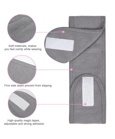 Melliex 4-Piece Adjustable Spa Headbands - Terry Hair Bands for Makeup Yoga & Sports (Black & Gray) - Ultimate Hair Protection with Velcro Fastener - Buy Online on GoSupps.com