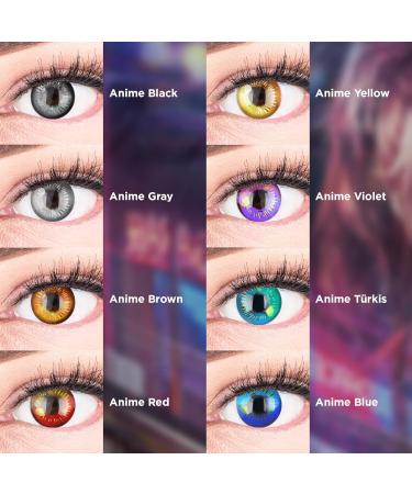 Buy MeralenS Purple Contact Lenses - Anime Violet Circle Lenses for Cosplay | High Coverage No Prescription Free Lens Case - Buy Online on GoSupps.com