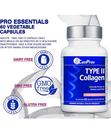 CanPrev - TYPE II Collagen Enhanced Formula for Joint Support 60 Capsules High Potency Collagen Peptides for Women & Men Non-GMO Supplements for Skin & Connective Tissue Nourishment - Buy Online on GoSupps.com