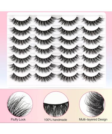 Ahrikiss Fluffy Cat Eye False Eyelashes - 14 Pairs Natural Volume 17mm Lightweight Curly Lashes - P01 14P-P01 for Stunning Eyes - Buy Online on GoSupps.com