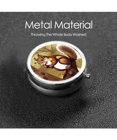 Nut-Eating Squirrel Pill Box - 3 Compartment Portable Pill Organizer for Travel | International Shipping Available - Buy Online on GoSupps.com
