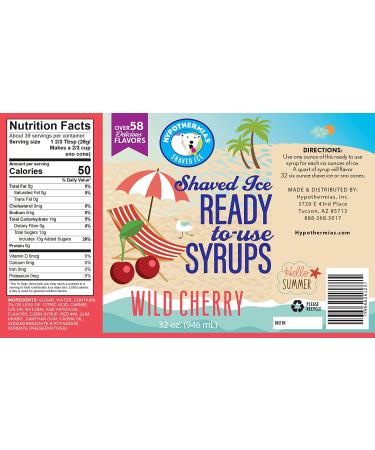 Wild Cherry Hawaiian Snow Cone Syrup Quart - Coffee, Slushie & Cocktail Flavoring - Buy Online on GoSupps.com