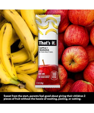 Thatâ€™s It Nutrition Apples + Banana Fruit Bars - 100% Natural, Paleo, Non-GMO, Sugar-Free, 12 Pack - Buy Online on GoSupps.com