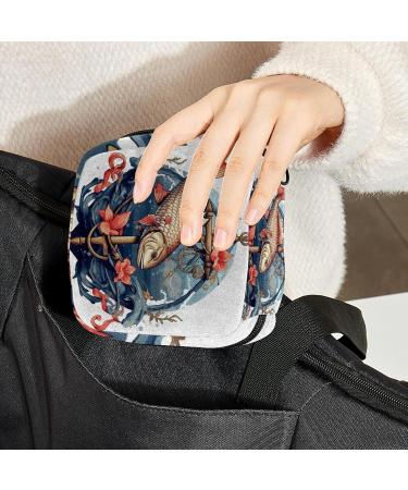 Portable Period Kit Bag | Fish Multicoloured 08 | Feminine Product Pouch for Girls - Buy Online on GoSupps.com
