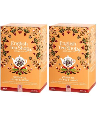 English Tea Shop - Th Blanc Litchi & Cacao Bio - 20 sachets (Lot de 2)