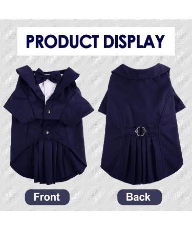 Cit toile Dog Wedding Suit Set | Tuxedo Shirt for Dogs & Cats | Party Clothing for Small Medium & Large Pets | Blue XS - Perfect for Weddings & Halloween - Buy Online on GoSupps.com