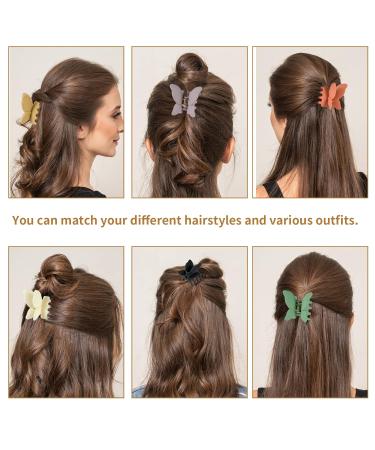 12 PCS Butterfly Claw Clips - Non Slip Matte Hair Clamps for Women & Girls - Strong Hold Hair Jaw Clips - Hair Accessories for Thick & Thin Hair (Mixed Color Pack) - Buy Online on GoSupps.com