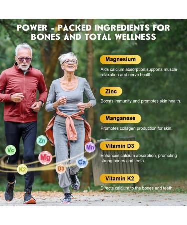 (2 Pack) Sugar Free Calcium Citrate Gummies 1200 mg with Vitamin d3 K2 Magnesium Zinc for Bone Muscle & Immune Support High Absorption Calcium Supplement for Women Raspberry Flavor 60 Chews 60 Count (Pack of 2) - Buy Online on GoSupps.com