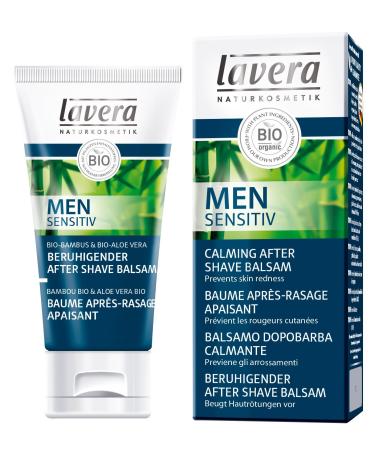 lavera Men Sensitiv soothing aftershave balm - with organic bamboo & organic aloe vera - prevents skin redness & soothes stressed sensitive skin - natural cosmetics - vegan - organic (1 x 50 ml) - Buy Online on GoSupps.com