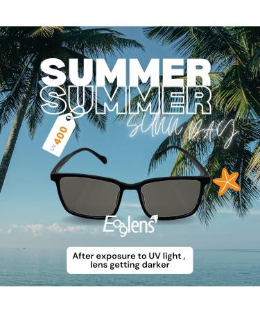 Blue Light Blocking Photochromic Glasses - Anti Eyestrain UV Protection for TV Phone Computer & Gaming - Stylish Black & Clear Sunglasses - Buy Online on GoSupps.com