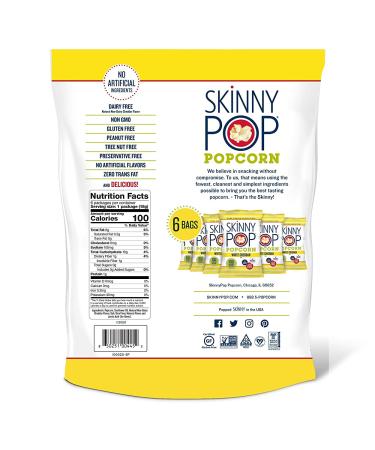 SkinnyPop Popcorn  Gluten Free  Non-GMO  Healthy Snacks  Easter Snacks  Skinny Pop Dairy Free White Cheddar Popcorn Snack Packs  0.65 Oz Individual Size Snack Bags (6 Count) 6 Count (Pack of 1) - Buy Online on GoSupps.com