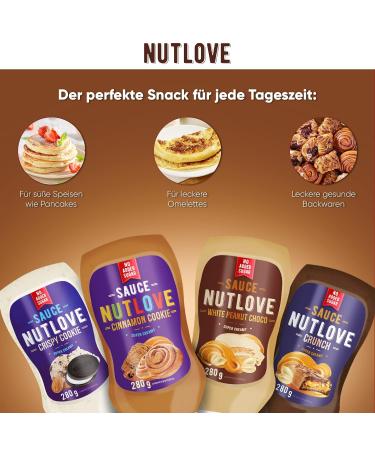 All-Nutrition Nutlove White Peanut Choco Sauce - Sugar-Free Dessert Syrup Fat-Free & Low-Calorie - 280g - Buy Online on GoSupps.com