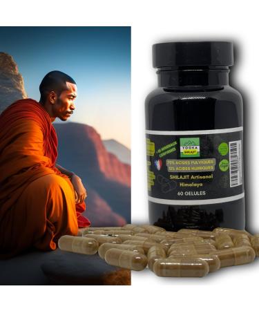 YOOKA Shilajit 60 units natural ARTISANAL PURE GOLD. 70% FULVIC ACID, laboratory test guaranteeing +85 minerals, 12% humic acid. Sun drying 60d, purified 40 times. French company.