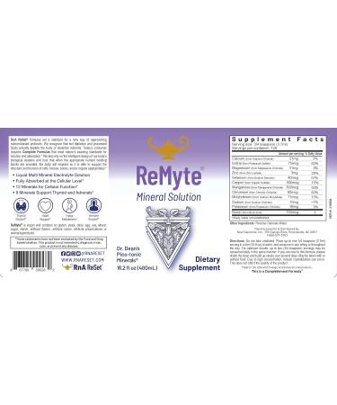 RnA ReSet ReMyte Electrolyte Mineral Solution Liquid Multi Mineral 480ml - 12 Minerals with Iodine, Selenium, Zinc, Magnesium - 2-Pack by Dr. Carolyn Dean - Buy Online on GoSupps.com