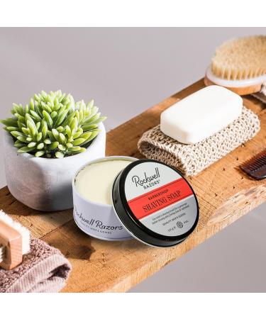 Rockwell Barbershop Shaving Soap - Shea Butter Coconut Oil & Wheat Protein for Smooth Shave | Ideal for Sensitive Skin & Thick Beards | International Shipping Available - Buy Online on GoSupps.com