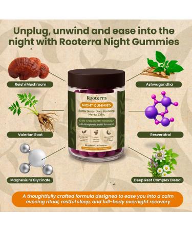 Night Gummies Melatonin-Free Reishi Ashwagandha Valerian Magnesium Resveratrol & Relaxing Botanicals Supports Evening Calm Sleep and Relaxation Grape Flavor 60 Gummies - Buy Online on GoSupps.com