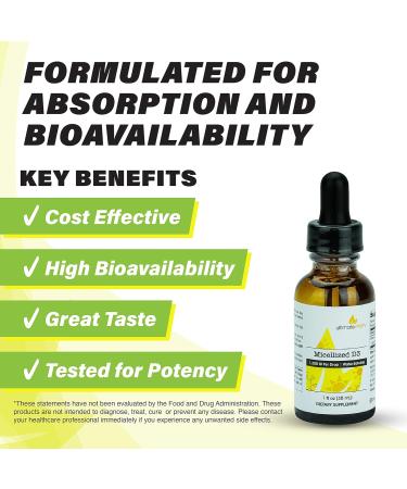 Micellized Vitamin D3 Liquid 750 Servings 1200 IU Per Drop Best Value Natural Soy Free Water Soluble - 1 Ounce - Buy Online on GoSupps.com