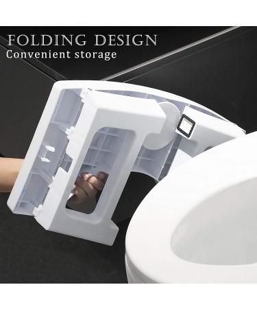 Foldable Toilet Stool with Scented Bead Box - 7-inch Height, Bathroom Step Riser for Adults and Toddlers - White - Buy Online on GoSupps.com