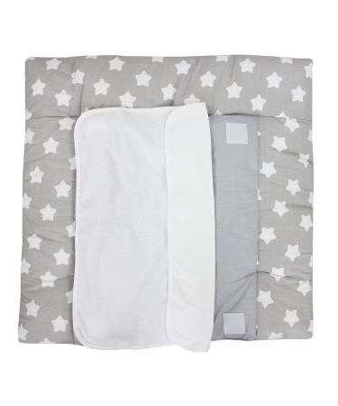 Buy Tuptam Changing Pad with 2 Terry Trains - Gray Large White Stars (75x80 cm) | International Shipping Available - Buy Online on GoSupps.com