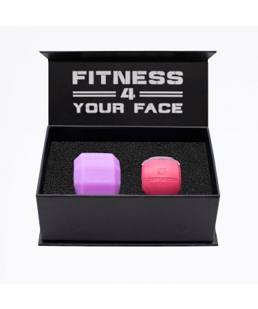 Jawzrsize Pop N Go and Custom Fit Jaw Enhancer Bundles- Jaw  Face  and Neck Exerciser and Toner (Custom Fit & Pop N Go Pink Bundle  Pink)