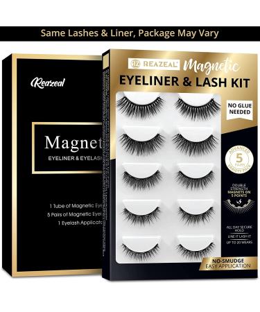 Magnetic Eyelash Kit - 5 Pairs of Natural Look Magnetic Lashes with Magnetic Eyeliner - No Glue Needed - Buy Online on GoSupps.com