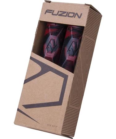 Fuzion Pro Scooters Hex Grips BMX Bike Grips - Black & Red Swirl - Buy Online on GoSupps.com