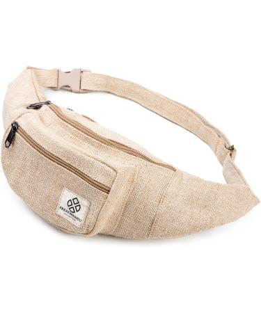 Freakmandu Unisex Hemp Belt Bag - Handmade Boho Fanny Pack for Hiking Running & Jogging - Stylish Hip Bags for Men & Women - Buy Online on GoSupps.com