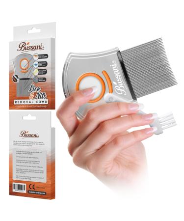 Bussani Multi-Purpose Comb for Lice Treatment Dandruff Psoriasis | Hair Brush for Short Hair - Kids Adults | Nit Remover | Peine para Piojos y Liendres