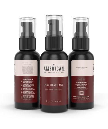 Premium Sandalwood Pre-Shave Oil | American Shaving Co - Natural Argan & Jojoba Blend for Smooth Irritation-Free Shave - 2 Oz - Buy Online on GoSupps.com