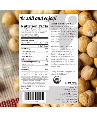 Organic Soybeans Bulk (5 lb) - High Protein & Fiber | Be Still Farms | USA Grown | Non-GMO | Vegan - Perfect for Edamame, Soy Milk, Tofu - Buy Online on GoSupps.com