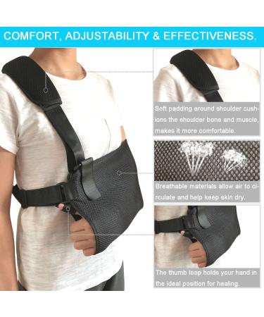 Adjustable Arm Sling Shoulder Immobilizer | Lightweight Breathable Support for Dislocation, Fracture, and Sprains | Fits Adults and Youths - Buy Online on GoSupps.com