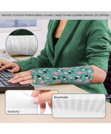 Waterproof Floral Bulldog Print Cast Cover for Kids | Reusable Shower Arm Sleeve - Medium Size - Buy Online on GoSupps.com