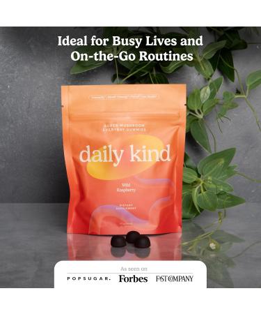 Daily Kind Super Mushroom Gummies, 10-in-1 Adaptogenic Mushroom Supplement Gummy, Immunity, Cognitive Performance, Gut Health, Lion s Mane, Reishi, Cordyceps, Turkey Tail, Vegan, Gluten-Free, 60-Ct - Buy Online on GoSupps.com