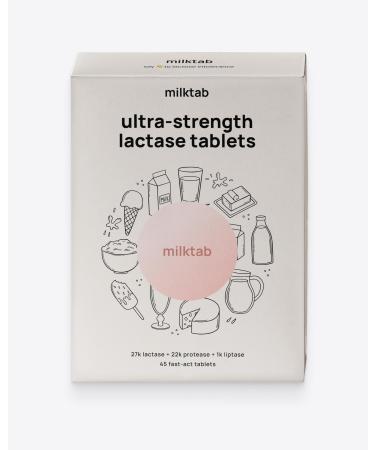 milktab - Superpowered Lactase Pills - Fast-Act Lactase Tablets for Dairy and Lactose Intolerance - Lactase Enzyme Supplement