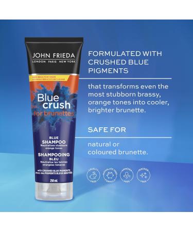 John Frieda Blue Crush for brunettes Blue Shampoo & Conditioner Set for Brassy Hair |Phthalate Free Ammonia Free (Pack of 2) - Buy Online on GoSupps.com