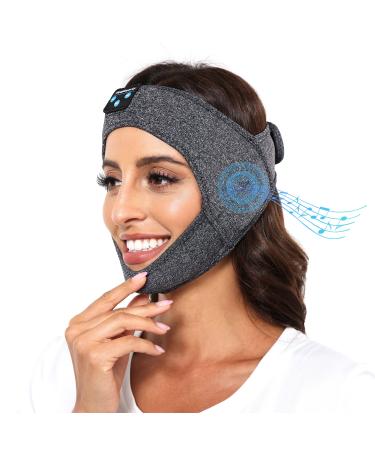 Double Chin Reduce Headphone Headband, Sleepbeauty Reusable V Line Mask Facial Slimming Chin Strap Sleep Headphones with Stereo Speakers Chin Up Mask Face Lifting Belt Slimming Face Headphone Band