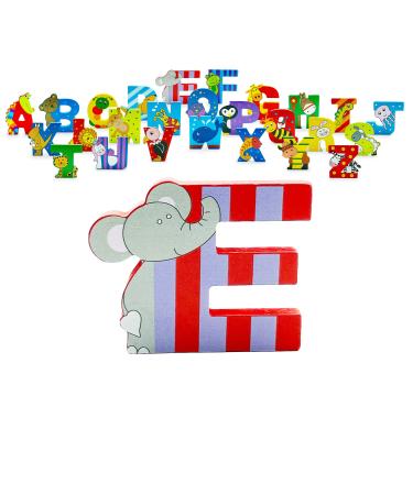 Wooden Letters by Orange Tree Toys Letter E for Elephant - Alphabet Animals Letters for Personalised Baby Name Toy Box Door Wall Decorations - Safari Nursery Decor Boys Girls Bedroom Accessories