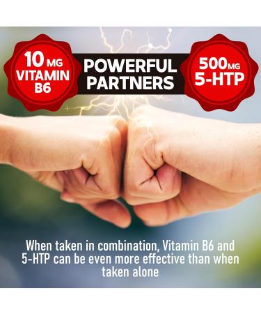 5-HTP Supplement 1010mg - 60 Capsules | Mood & Brain Health Support with Vitamin B6 & L-Tryptophan | Immune System & Body Management - Buy Online on GoSupps.com